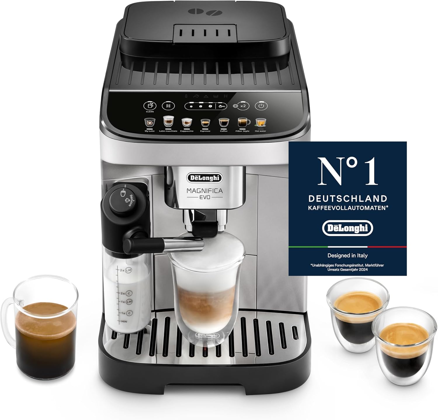 De'Longhl Magnifica Evo ECAM292.81.SB Fully Automatic Coffee Machine with Milk System